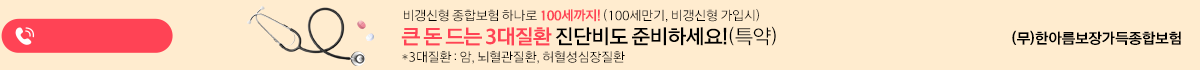 큰 돈 드는 3대질환 진단비도 준비하세요!(특약)