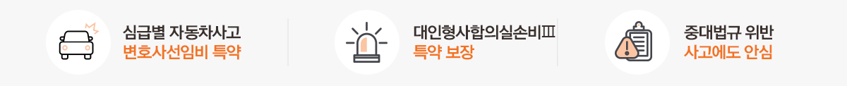 심급별 자동차사고 변호사선임비 특약 대인형사합의실손비Ⅲ 특약 보장 중대법규 위반 사고에도 안심