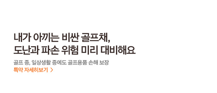 내가 아끼는 비싼 골프채, 도난과 파손 위험 미리 대비해요 골프 중, 일상생활 중에도 골프용품 손해 보장 특약 자세히보기